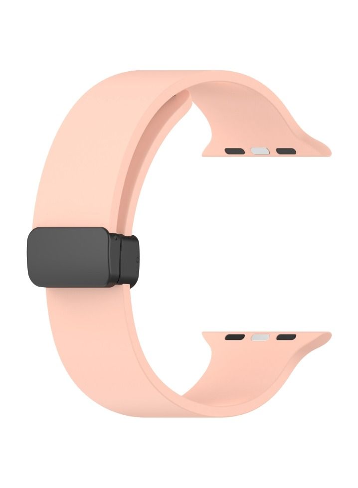 vesus Magnetic Black Buckle Smooth Silicone Watch Band For Apple Watch Ultra 49mm - Image 2