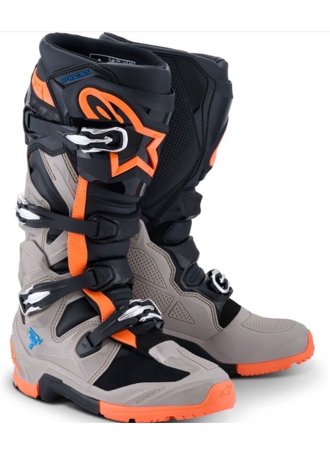 ALPINESTARS TECH 7 ENDURO BOOTS BLACK/WARM GRAY/ORANGE FLUO - Image 2