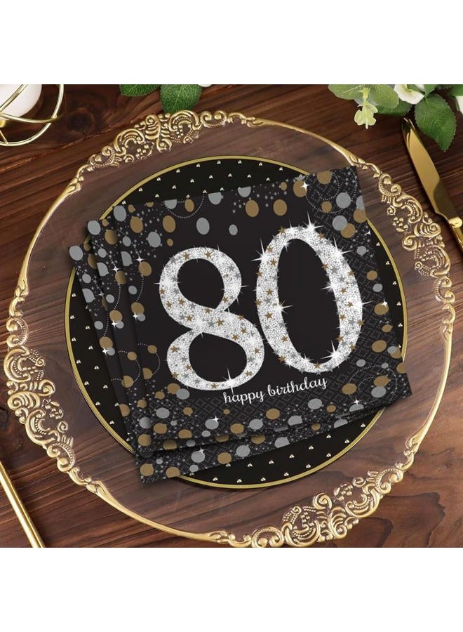 Amscan International 9901721 33 cm Gold Celebration 80th Luncheon Napkins - Image 4