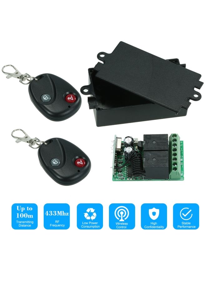 NIBEMINENT 433Mhz DC 12V 2CH Universal 10A Relay Wireless Remote Control Switch Receiver Module Multicolour - Image 3