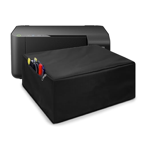 ALIFIYA Nylon Dust Proof Washable Printer Cover for Epson L3210 / L3252 / L3256 / L3250 / L3215 / L3151 All-in-One Ink Tank Color - Black - Image 1
