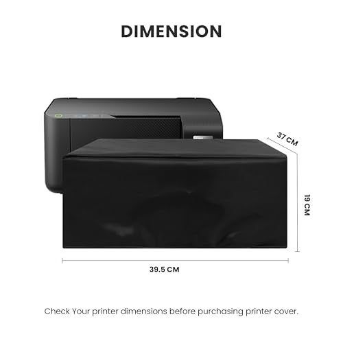 ALIFIYA Nylon Dust Proof Washable Printer Cover for Epson L3210 / L3252 / L3256 / L3250 / L3215 / L3151 All-in-One Ink Tank Color - Black - Image 2