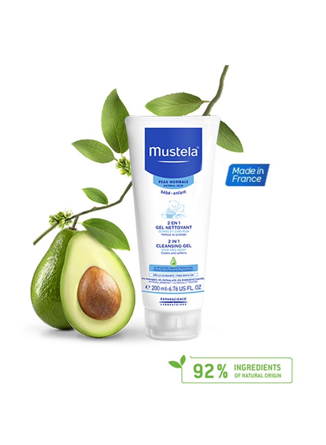 Mustela 2-In-1 Baby Cleansing Gel with Farmed Avocoado For Hair And Body, Pack Of 2, 200ml+200ml - Image 5