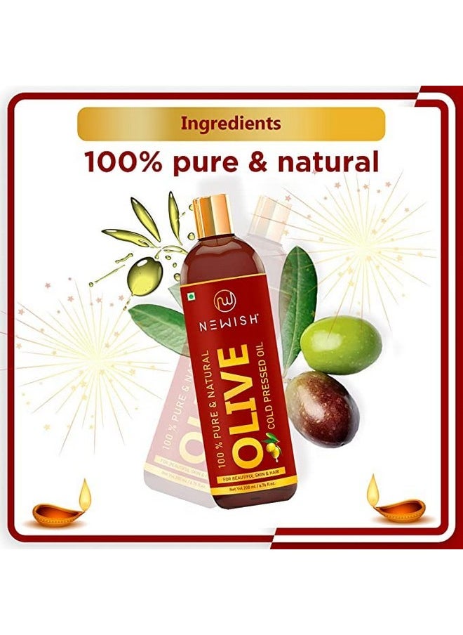 Newish - Pure Aloe Vera Gel For Face Glow, Hair Growth & Skin Moisturizer For Women & Men, 130 Ml & Pure Cold Pressed Olive Oil For Hair And Skin,200Ml - Image 1