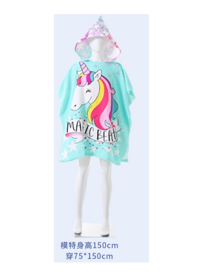 Heyla Children's raincoat hooded towel, quick drying children's bath towel. (Purchase and receive 1 backpack, backpack color is random)  - Image 4