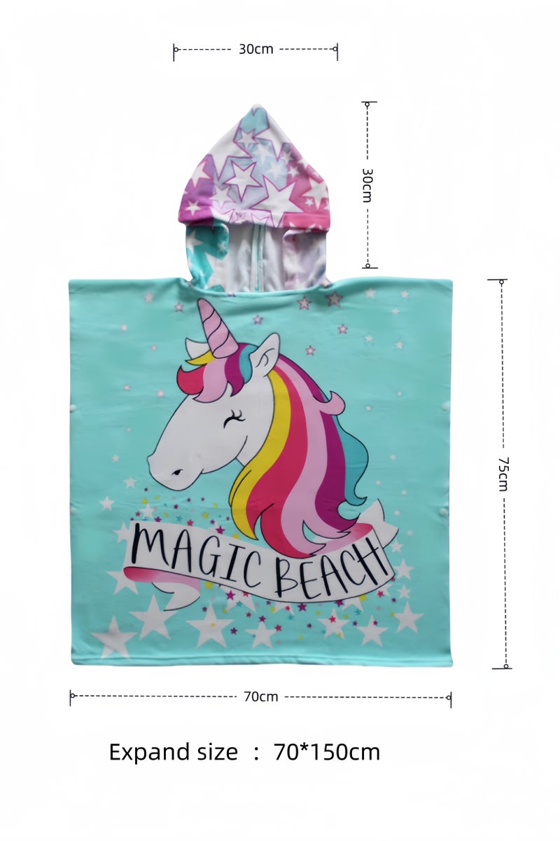 Heyla Children's raincoat hooded towel, quick drying children's bath towel. (Purchase and receive 1 backpack, backpack color is random)  - Image 5