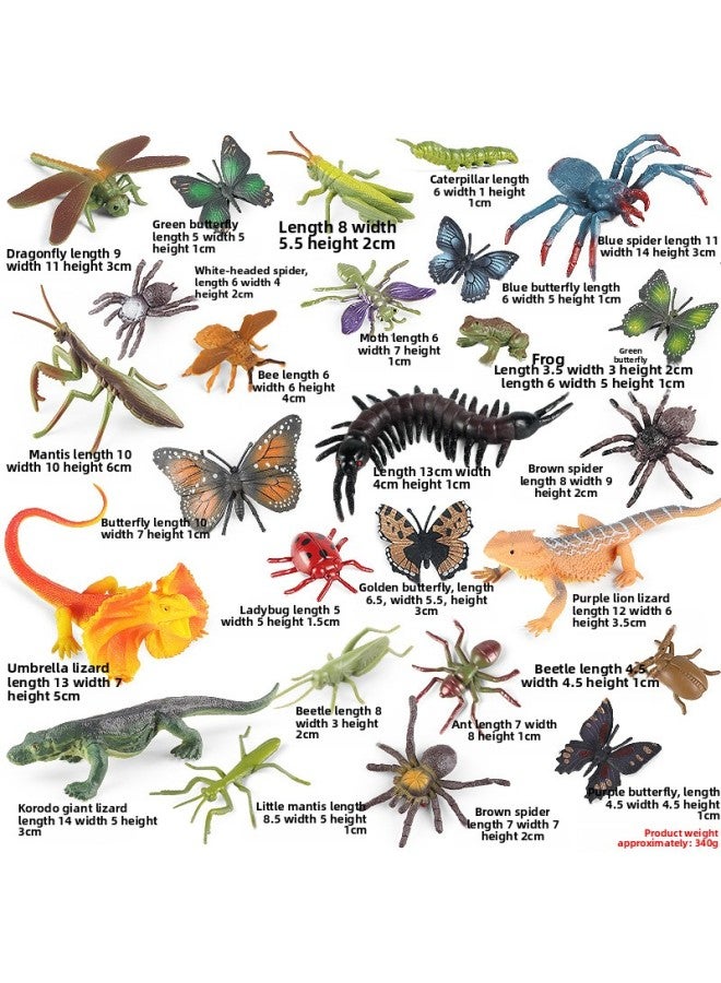 Loquat Trick Toy Simulation Spider Poisonous Spider Insect Animal Model Children's Toy Plastic Ornaments Gift-Color:Ddl Solid Insect Lizard 26 Large Set - Image 1