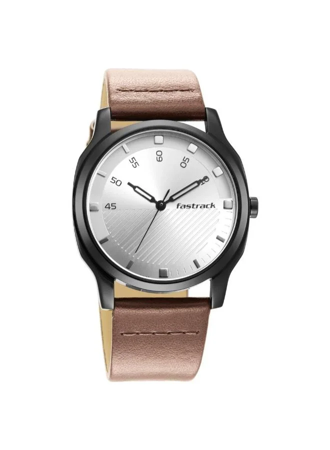 fastrack Men's Leather Analog Watch 3255NL02 - 42 mm