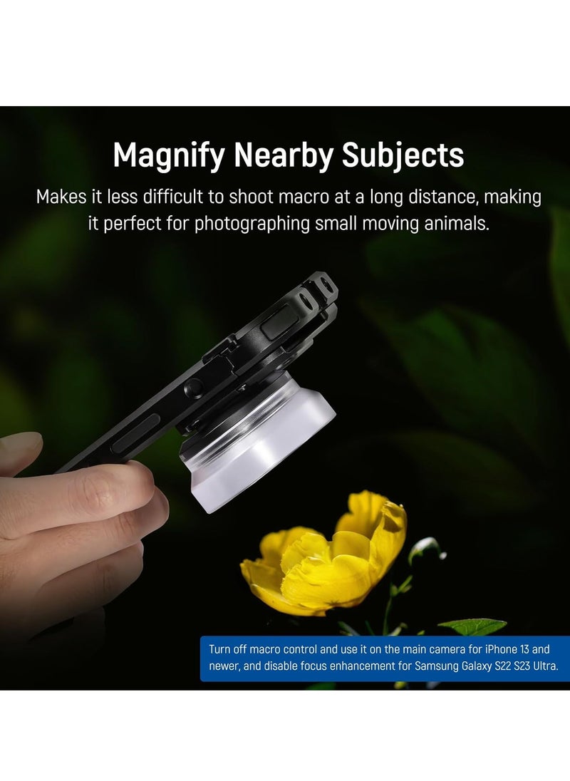 Generic - 10X HD Macro Lens for Phones with Detachable Diffuser Hood, Compatible with 17mm Thread Backplate for SmallRig iPhone and Samsung Phone Cages with 17mm Lens Adapter. - Image 1