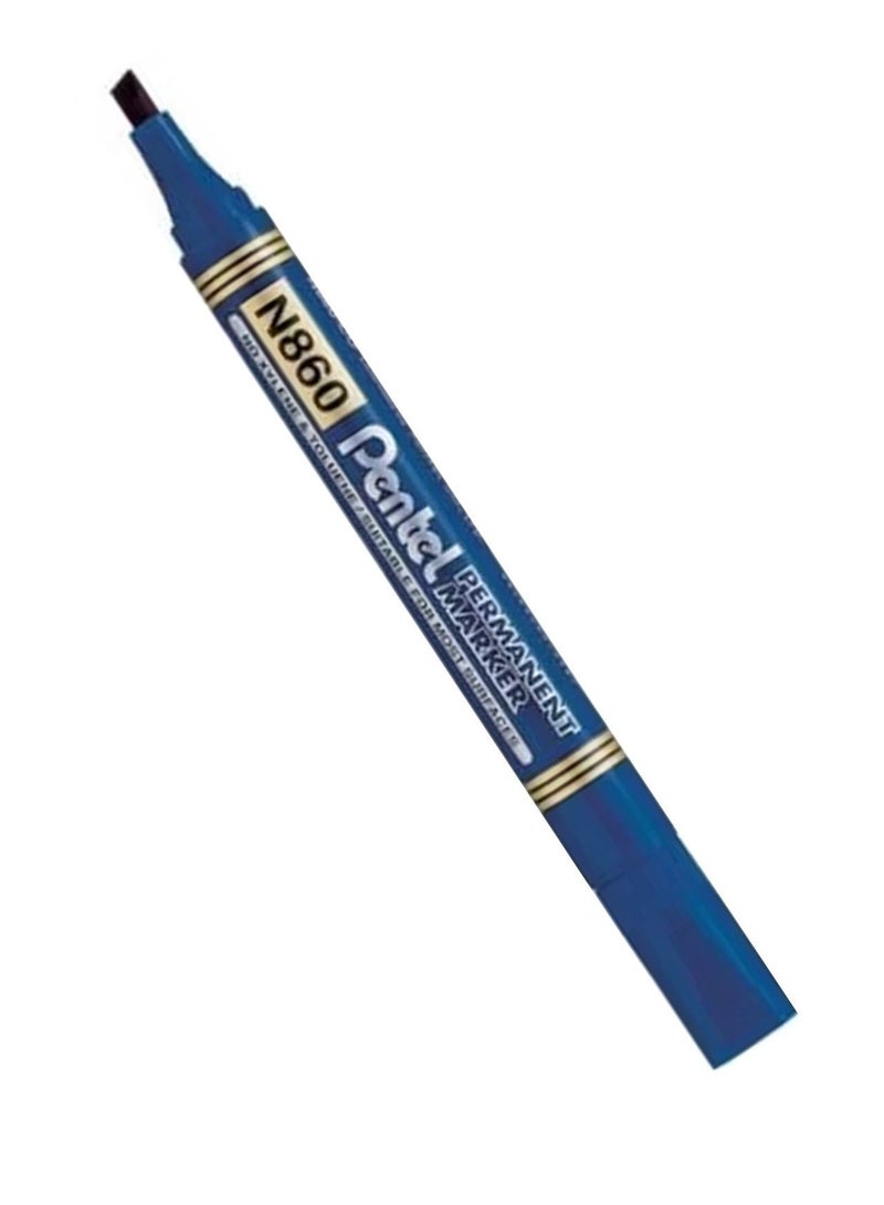 Pentel 4-Piece Permanent Marker Chisel Tip Blue Ink - Image 2