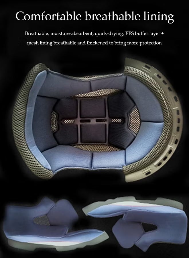 Helmet Motorcycle Full Face Helmet with Adjustable Visor,Air Vent Anti-Fog Lens ABS Shell,Rider Equipment Four Seasons Touring for Adults,Mountain & Road Bike Helmet - Image 3