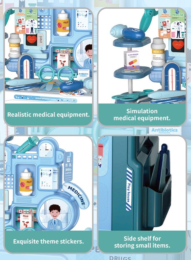 42-Piece Doctor Play Set for Kids (Blue), Pretend Play Medical Kit with Stethoscope & Accessories, Educational Role Play Toys for Children - Image 3