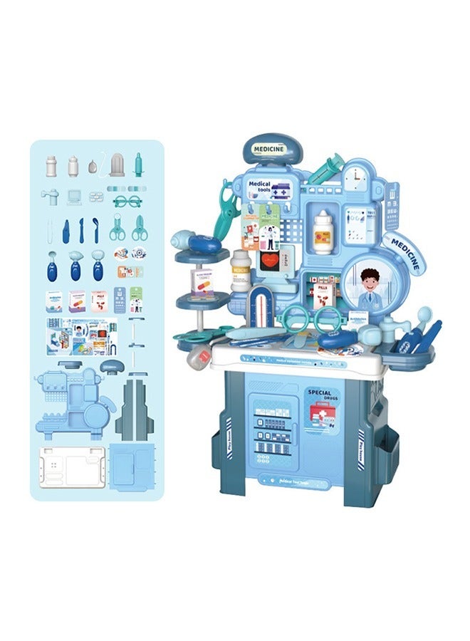 42-Piece Doctor Play Set for Kids (Blue), Pretend Play Medical Kit with Stethoscope & Accessories, Educational Role Play Toys for Children - Image 1