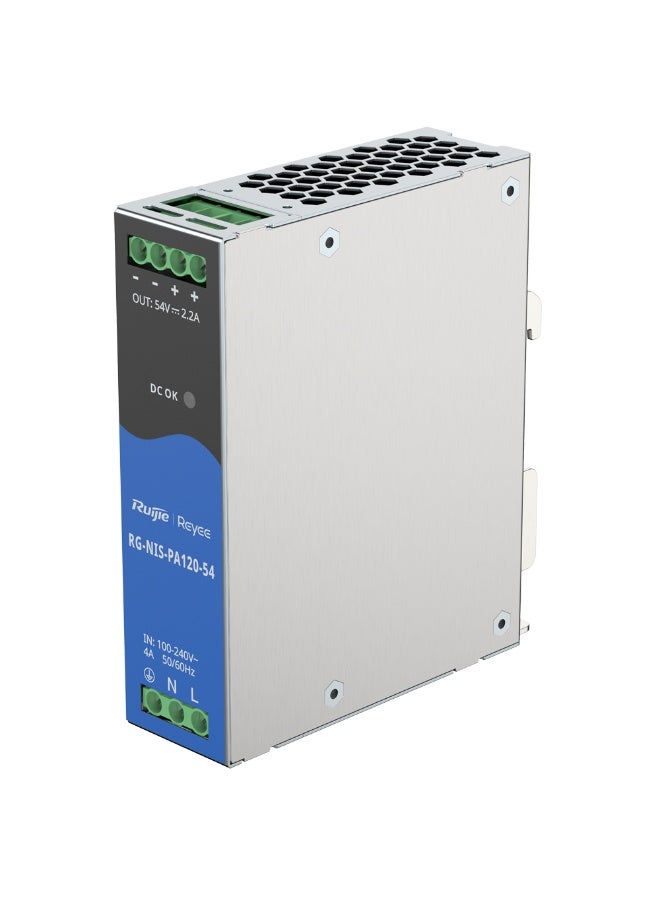 رويجي محقن طاقة عبر الإيثرنت RG-NIS-PA120-54 بقدرة 120 واط و54 فولت | دعم 802.3af/at/bt | صناعي - Image 5