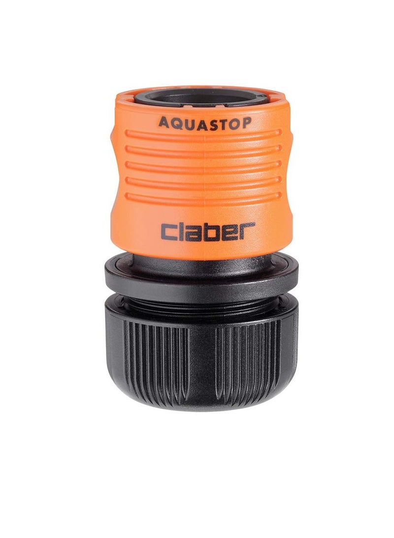 Claber Quick-Click Hose Connector 15mm with Auto-Stop Feature – Compatible with Most Garden Hoses  - Image 1