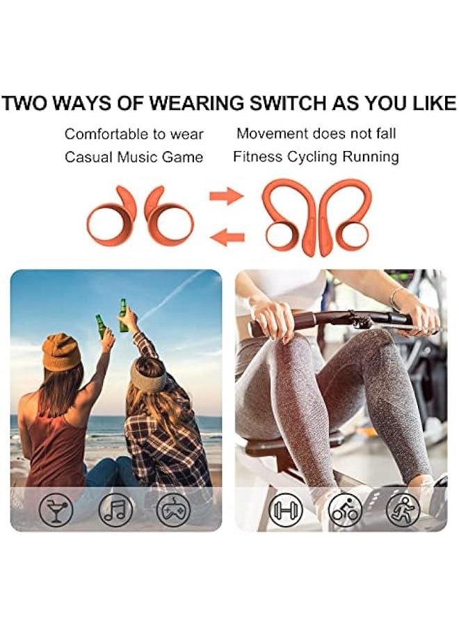 Generic Orange Over Ear Wireless Earbuds with Earhooks Bluetooth Earbuds with Ear Hook Waterproof Running Workout Sport Headphones Ear Buds with Microphone Wrap Around Earbud Earphones for iPhone Android  - Image 2