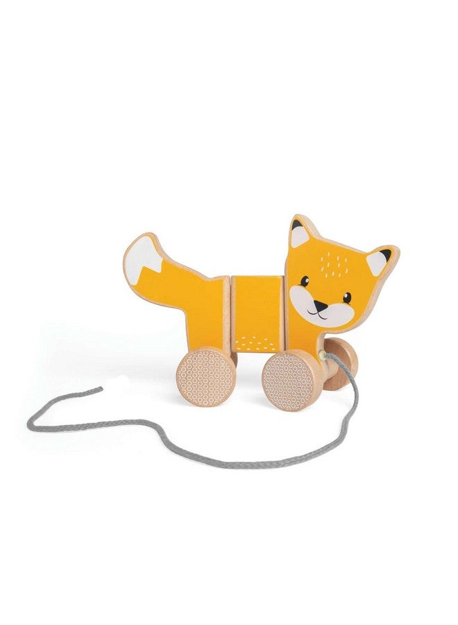 Bigjigs Toys FSC Certified Fox Pull Along Toy - Eco-Friendly Wooden Fox with Grey Pull Cord, Quality Pull Along Toys for 1 Year Olds, Wooden Baby Toys with Non-Toxic Paints & Lacquers - Image 2