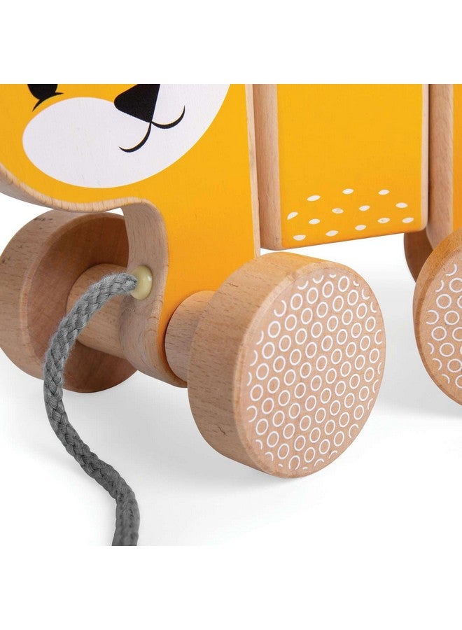 Bigjigs Toys FSC Certified Fox Pull Along Toy - Eco-Friendly Wooden Fox with Grey Pull Cord, Quality Pull Along Toys for 1 Year Olds, Wooden Baby Toys with Non-Toxic Paints & Lacquers - Image 4