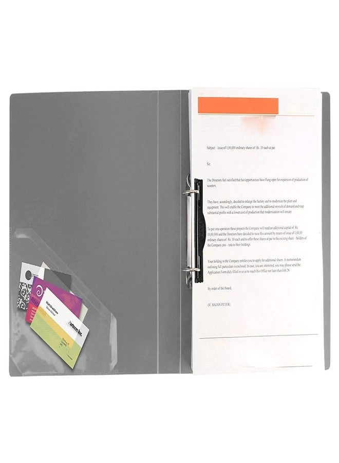 VAVIA Plastic File Folder 2D Ring Binder F/S Legal Size Tough & Durable Ring Binder Box Board File Grey - 4 - Image 4