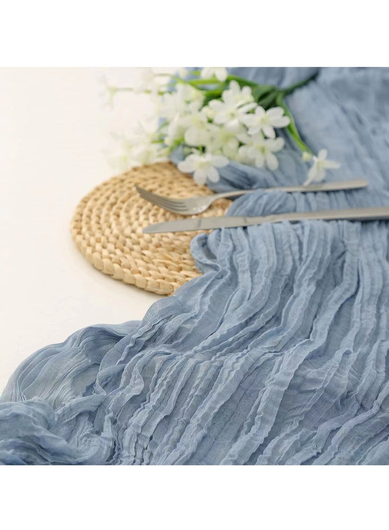 Bukela Cheesecloth Table Runner, 90 x 400 cm Boho Gauze Table Decor, Translucent Tablecloth for Wedding Reception Bridal Shower Party Decoration Table Centerpiece - Image 2