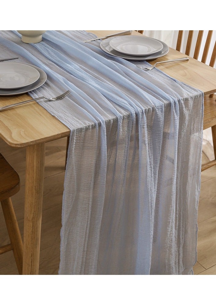 Bukela Cheesecloth Table Runner, 90 x 400 cm Boho Gauze Table Decor, Translucent Tablecloth for Wedding Reception Bridal Shower Party Decoration Table Centerpiece - Image 3