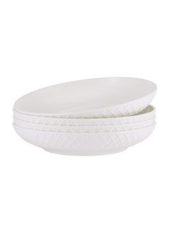 Mikasa Mikasa Trellis Chip Resistant Set of 4 Pasta Bowls Set, 9-inch, 24 ounces, White  - Image 1