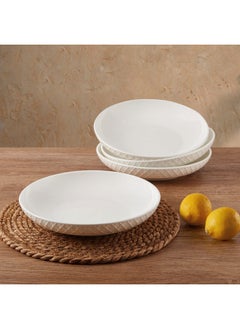Mikasa Mikasa Trellis Chip Resistant Set of 4 Pasta Bowls Set, 9-inch, 24 ounces, White  - Image 3