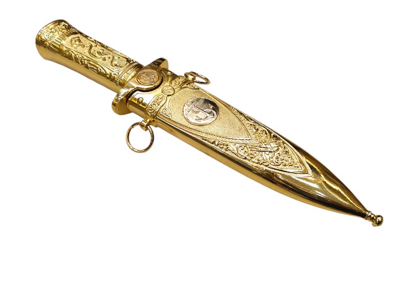 SHOPOBUDDY Royal Katari for Groom with Golden Color Ancient Design Made of Metal (Non Sharp) - Image 1