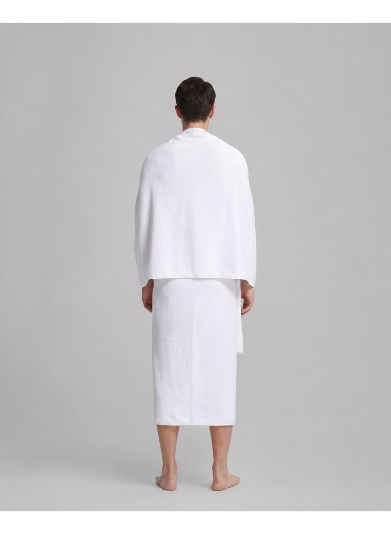 sgcollections Premium 100% Cotton Ihram Set for Men Hajj and Umrah 2 Piece Soft Breathable Non Stitched Pilgrimage Garment White - Image 2