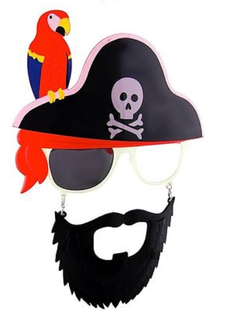 Sun-Staches Pirate Beard Sunglasses, Skull & Crossbones, Parrot, Instant Costume, Party Favors, UV400, one-size (74835) - Image 5