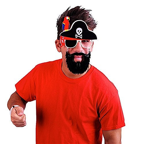 Sun-Staches Pirate Beard Sunglasses, Skull & Crossbones, Parrot, Instant Costume, Party Favors, UV400, one-size (74835) - Image 4