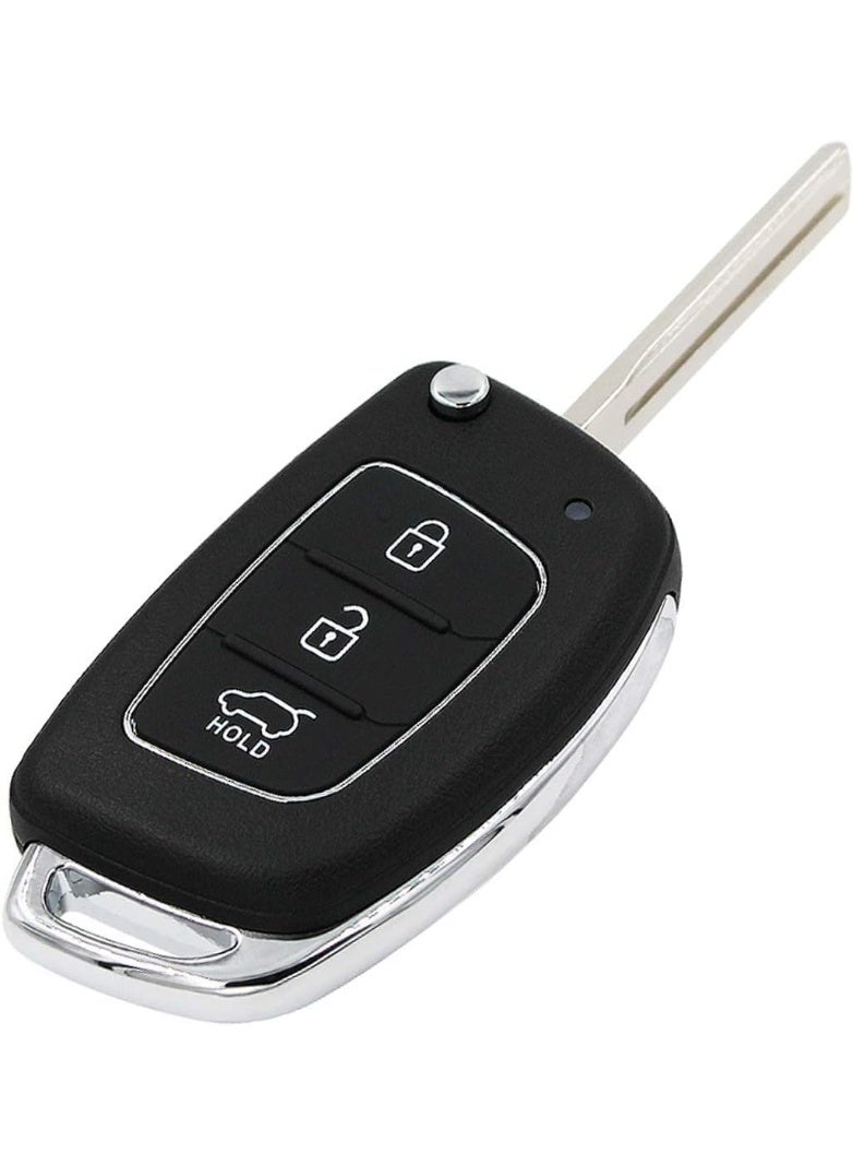 3 Buttons Uncut Key Shell for HYUNDAI Tucson Elantra Santa Fe Solaris ix35 ix45 i20, Replacement Car Remote Control Case Flip Key Blade Fob Cover - Image 1