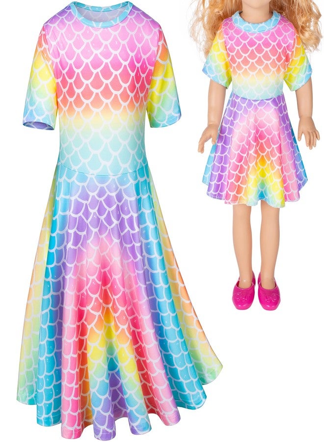 Heone American Girl Doll & Girl Matching Mermaid Nightdress Nightgowns Costume (2-120) - Image 1