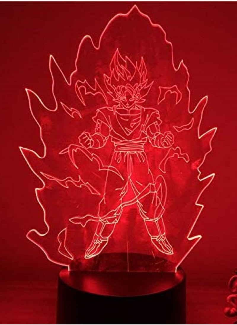 althiqahkey - Dragon Ball Z Goku Super Saiyan Flashing Ver. 3D LED Night Light 7 Colors Touch Optical Illusion Action Figure Lamp Decoration - Image 1