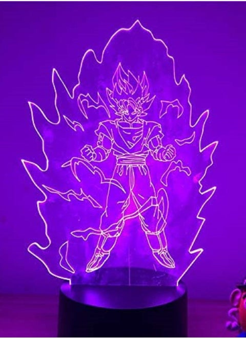 Dragon Ball Z Goku Super Saiyan Flashing Ver. 3D LED Night Light 7 Colors Touch Optical Illusion Action Figure Lamp Decoration