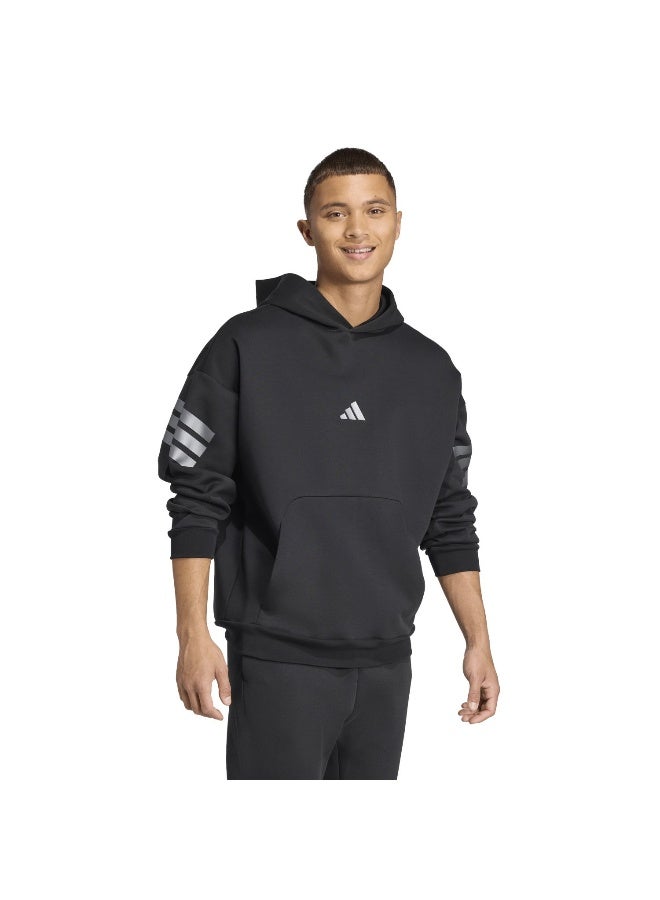Adidas M Fi 3S Hd Hld Black Training Sweatshirts For Men XS - Image 4