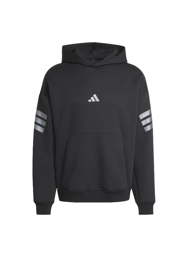 Adidas Adidas M Fi 3S Hd Hld Black Hooded Sweat Sweatshirts For Men