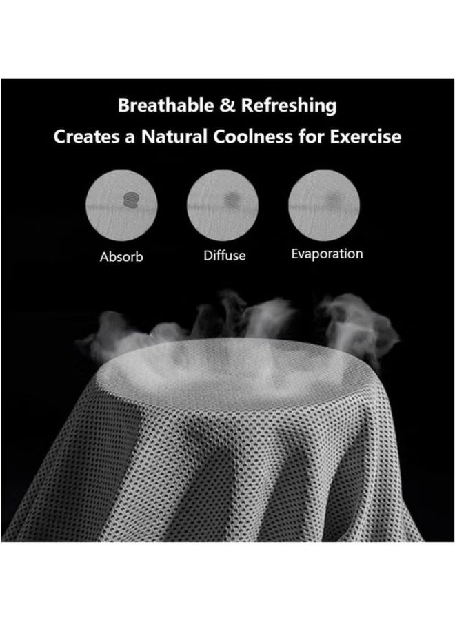 smart pro 2 Pcs Cooling Towel, Cooling Gym Towel Cool And Dry Towel In Summer, Sport Towel Suitable For Bicycle, Yoga, Running, Fitness Enthusiasts 30x100cm, Grey - Image 4