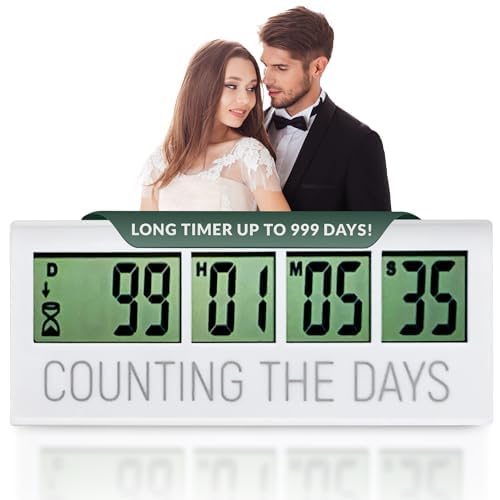 Countables Counting the Days Countdown Clock - Up to 999 Days LCD Digital Timer - Easy to Set & Read Reusable Count Down Timer for Retirement, Wedding, Christmas, Holiday,Baby Due Date,Birthday & More - Image 2
