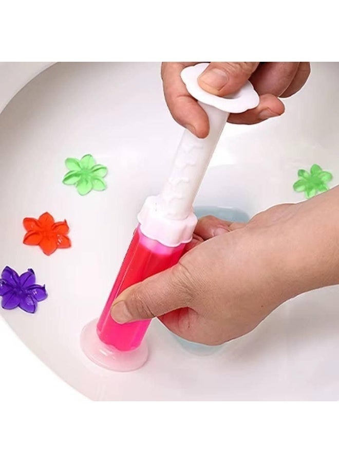 2Pcs Adhesive Toilet Freshener Gels with Dispenser – Cute Flower Design Toilet Gel Cleaner, 12 Flower Toilet Bowl Gel Stamp, Bathroom Deodorizer, Odor Eliminator, Anti-Stain Toilet Freshener Gel-Rose scent - Image 4