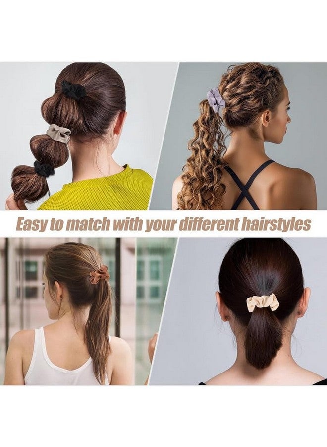 FAMEZA 8 Pack Luxury Satin Hair Scrunchies for Women, Silk Hair Ties, Neutral Hair Scrunchies for Women Girls|multicolor - Image 5