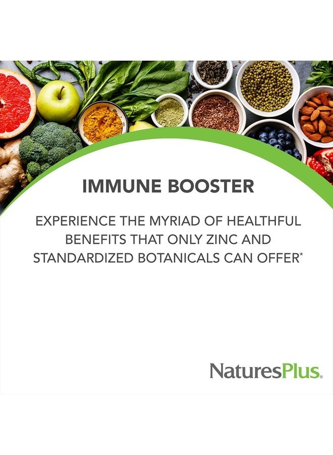 Natures Plus NaturesPlus Herbal Actives ImmunActin Zinc Lozenges - 10 mg Zinc, 60 Vegan Lozenges - Wild Cherry Flavor - Immune Booster with Echinacea & Elderberry - Vegetarian, Gluten-Free - 60 Servings - Image 2