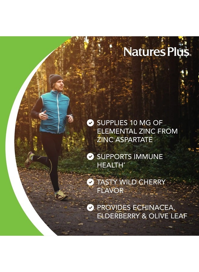 Natures Plus NaturesPlus Herbal Actives ImmunActin Zinc Lozenges - 10 mg Zinc, 60 Vegan Lozenges - Wild Cherry Flavor - Immune Booster with Echinacea & Elderberry - Vegetarian, Gluten-Free - 60 Servings - Image 3