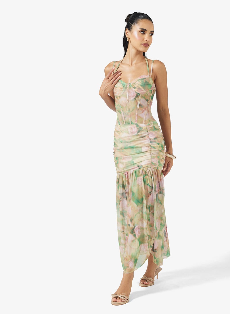 جينجر فستان بخصر منخفض بتطريز الزهور - Image 4