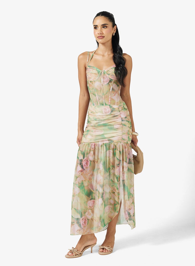 جينجر فستان بخصر منخفض بتطريز الزهور - Image 1