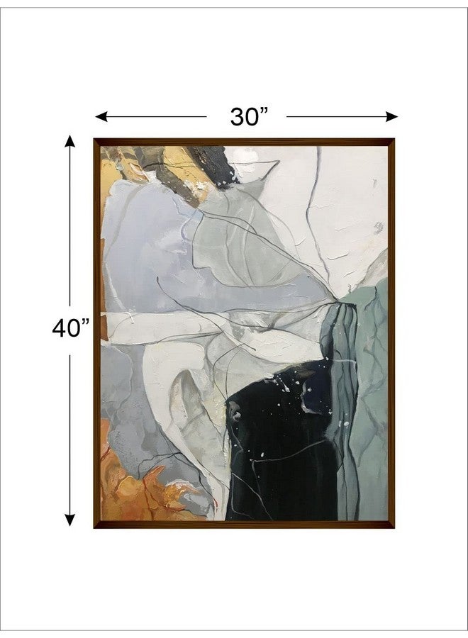 Artsense لوحة آرتسينس لتزيين الجدران لوحة جدارية تجريدية لغرفة المعيشة لوحة كبيرة لتزيين المنزل بإطار - متعددة الألوان / 30x40 بوصة / (76x101 سم) - Image 2