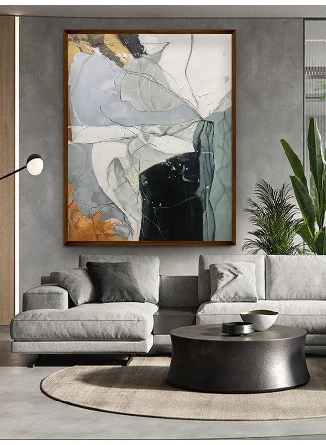 Artsense لوحة آرتسينس لتزيين الجدران لوحة جدارية تجريدية لغرفة المعيشة لوحة كبيرة لتزيين المنزل بإطار - متعددة الألوان / 30x40 بوصة / (76x101 سم) - Image 1