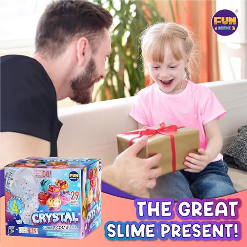 FUN KIDZ 4 LB Huge Glassy Clear Slime Bucket Toy for Kids, FunKidz 64 FL OZ Premade Big Crystal Slime Pack Gift with 29 Sets Add-ins Jumbo Slime Kit for Girls Boys Party Present - Image 5