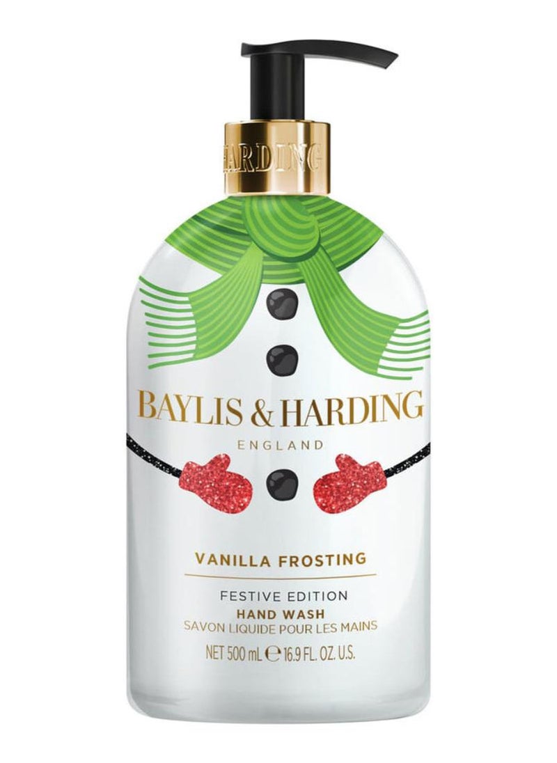 Baylis & Harding Vanilla Frosting Festive Hand Wash, 500ml | Attractive Snowman Bottle Design | Limited Edition Christmas Hand Soap | Moisturizing and Gentle Formula | Vegan Friendly - Image 1