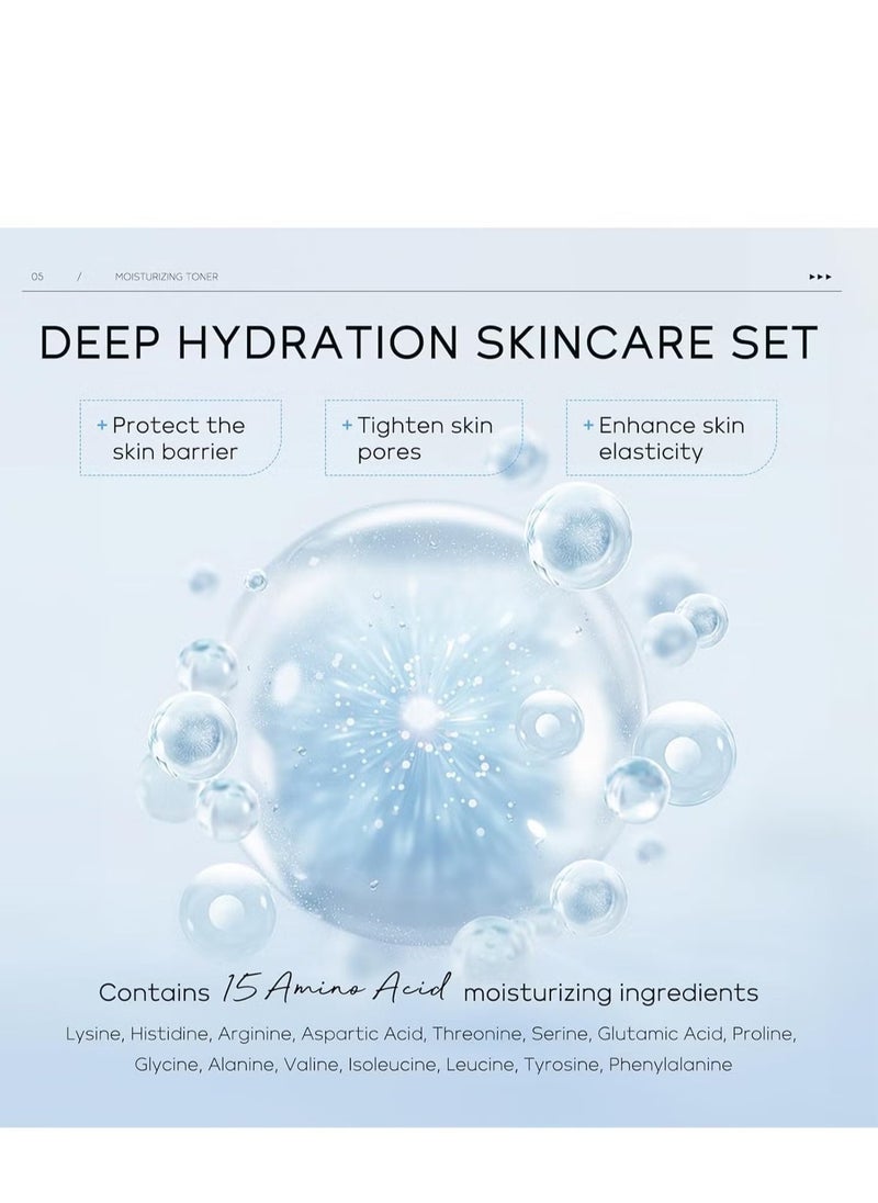 Laikou Hyaluronic Acid Skin Care Set, Multi-Effect Moisturizing Routine Kit for Women, Includes Serum, Cleanser, Toner, Eye Cream & Face Cream, Hydrating Facial Care - Image 3